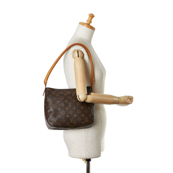 Louis Vuitton Monogram Looping MM Handbag M51146 Brown PVC Leather in Good Condition