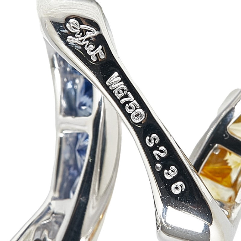 K18WG White Gold Sapphire 2.36ct Pendant Top