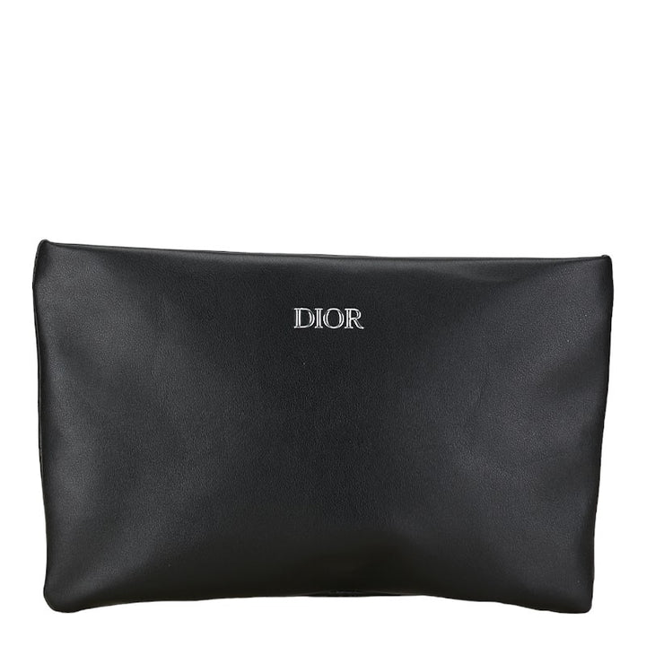 Dior Black Faux Leather Logo Pouch in Excellent Condition