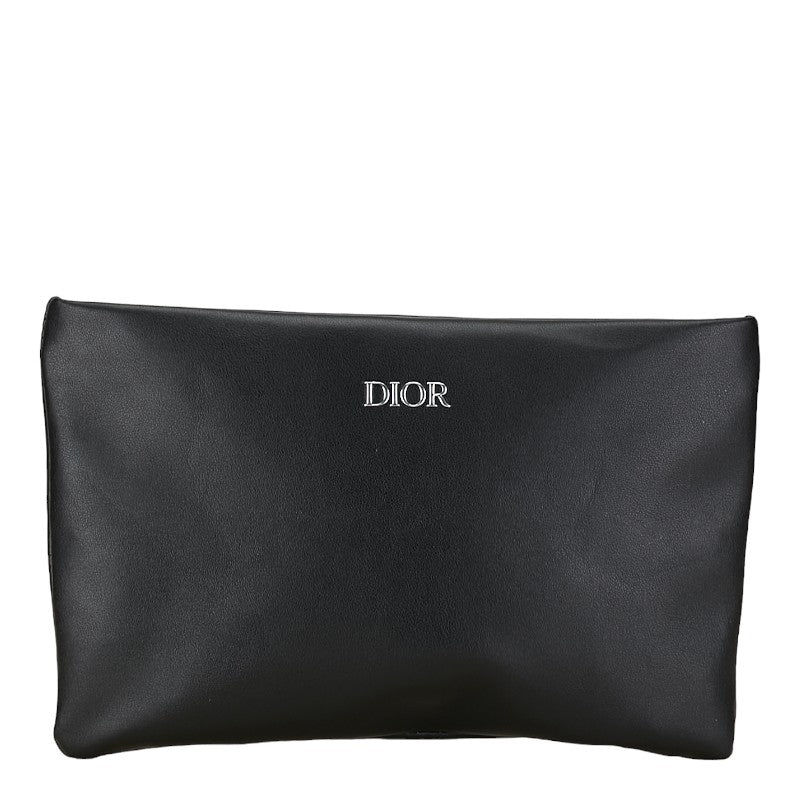 Dior Black Faux Leather Logo Pouch in Excellent Condition