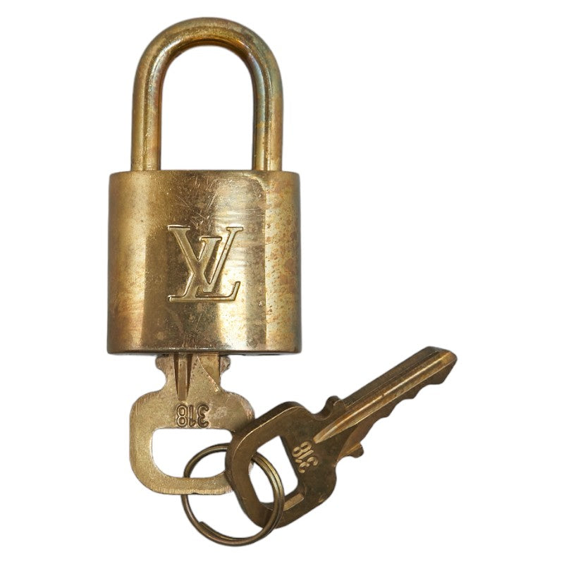 Louis Vuitton Gold Plated Padlock Keychain in Very Good Condition