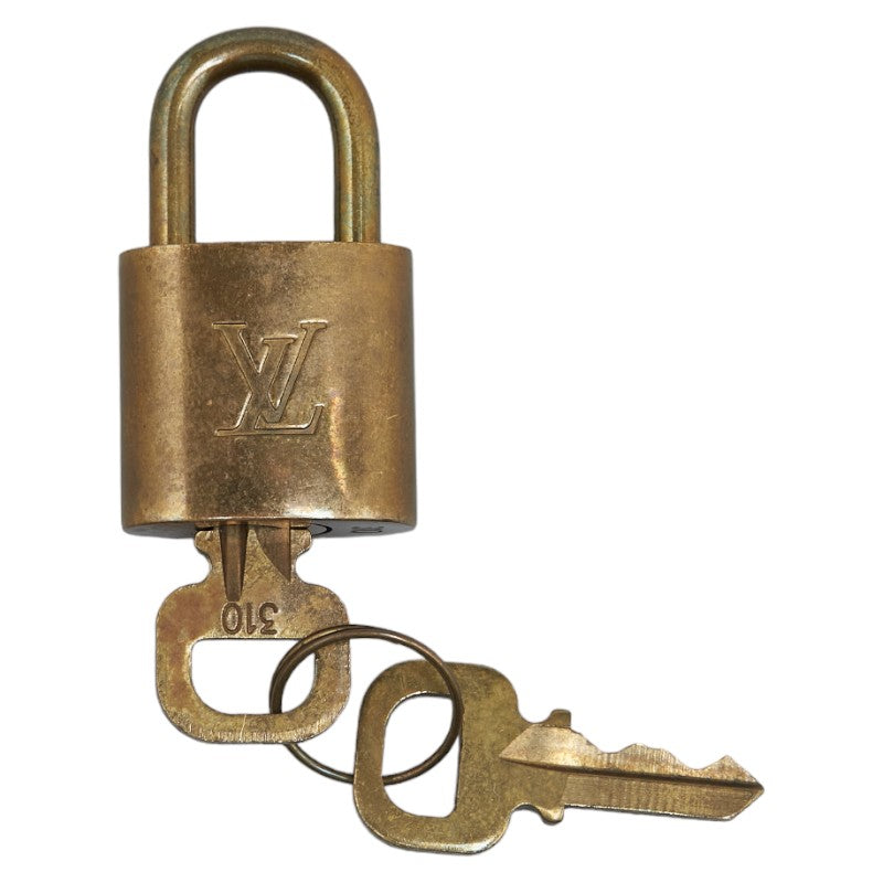 Louis Vuitton Gold Plated Padlock Keychain in Very Good Condition