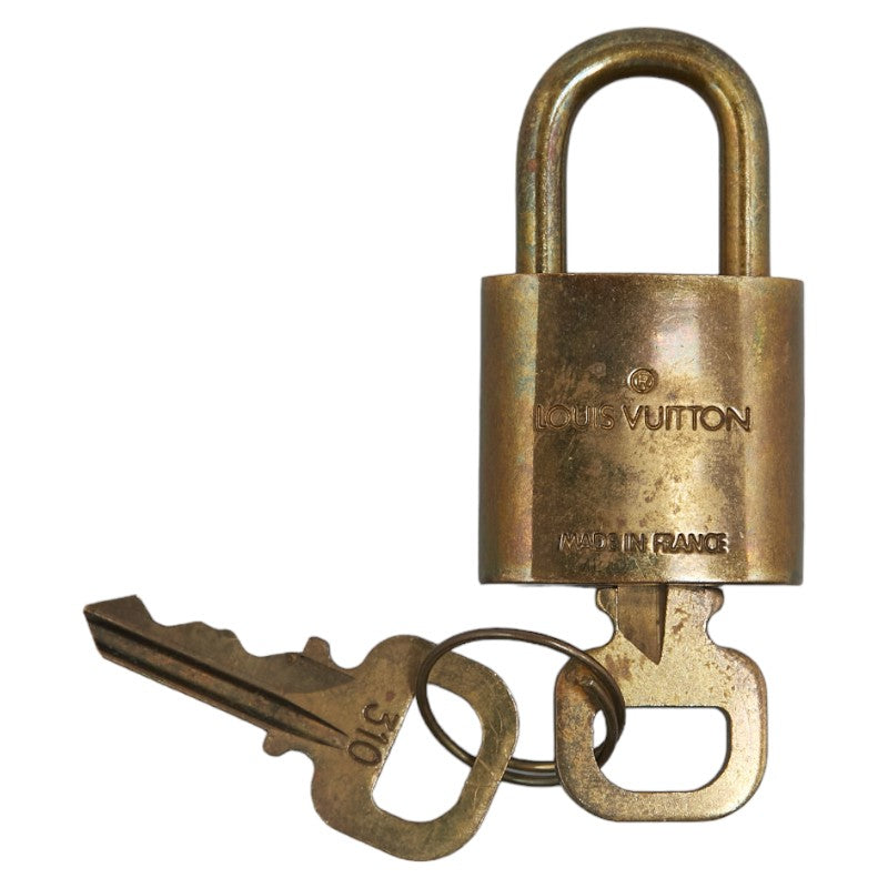 Louis Vuitton Gold Plated Padlock Keychain in Very Good Condition