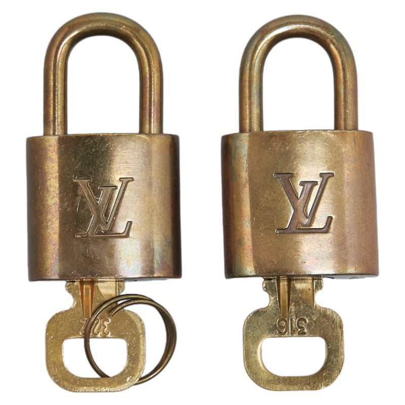 Louis Vuitton Gold Padlock Set Keychain