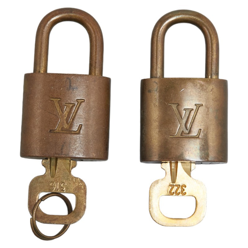 Louis Vuitton Gold Plated Padlock Set in Very Good Condition