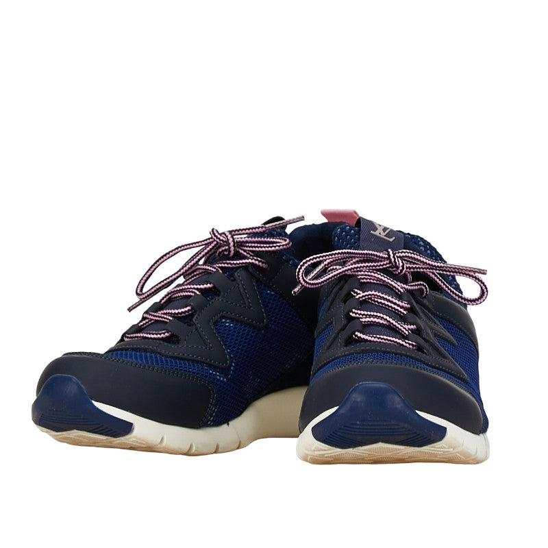 Louis Vuitton Mesh Nylon Sneakers Navy Pink Size 36 in Very Good Condition