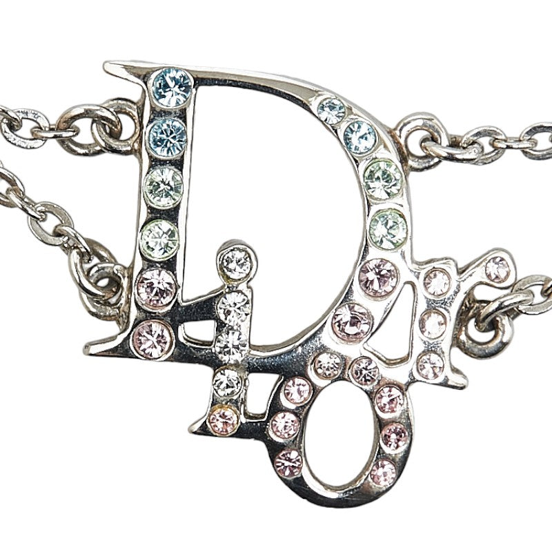 Dior Rhinestone Oblique Logo Bracelet Metal Bracelet in Excellent condition