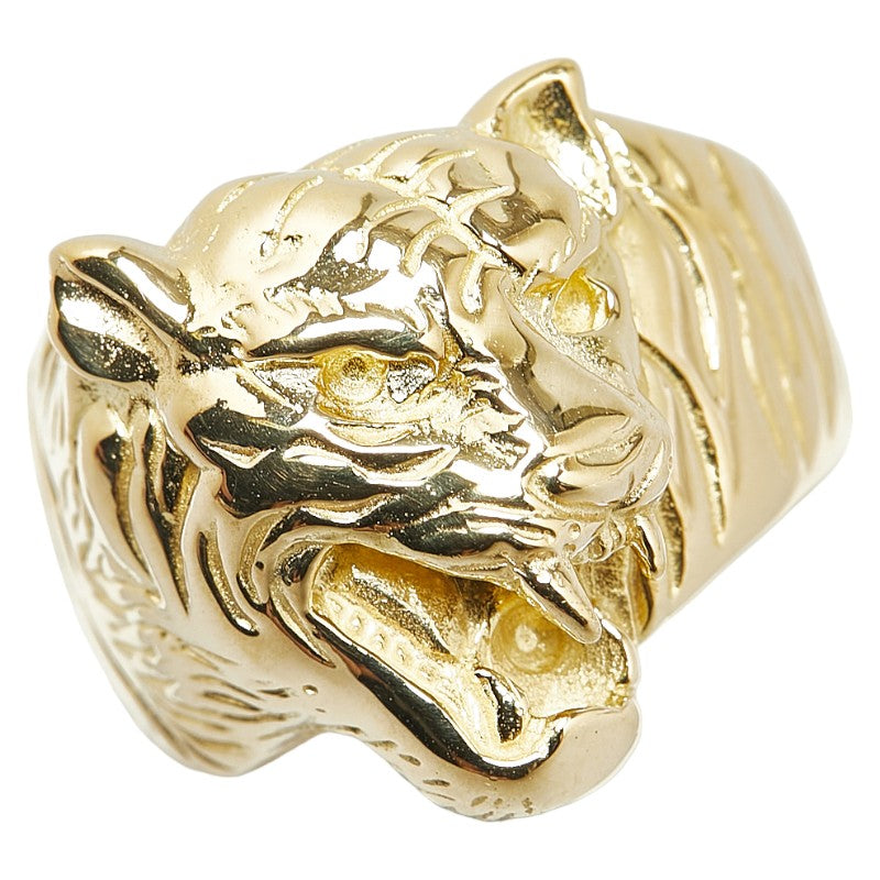 K18YG Yellow Gold Tiger Motif Ring in Excellent Condition