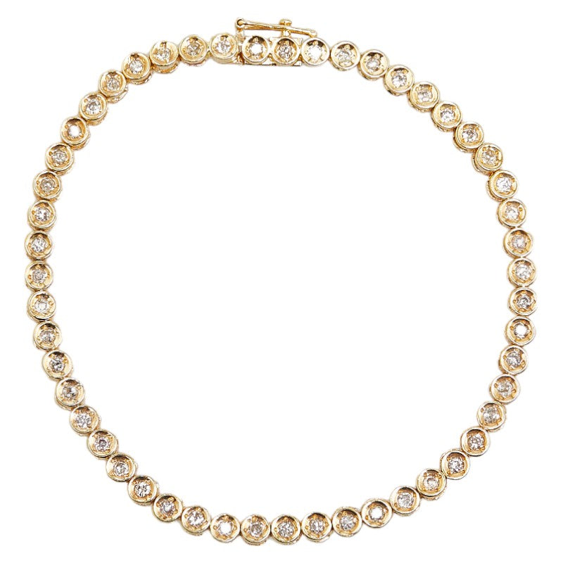 LuxUness 18k Gold Diamond Tennis Bracelet Metal Bracelet in Excellent condition