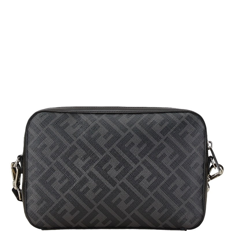 Fendi Zucca Diagonal Camera Shoulder Bag Black Gray