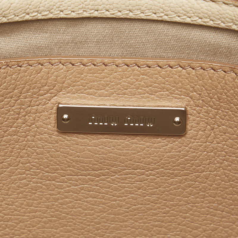 Miu Miu Leather Logo 2WAY Handbag