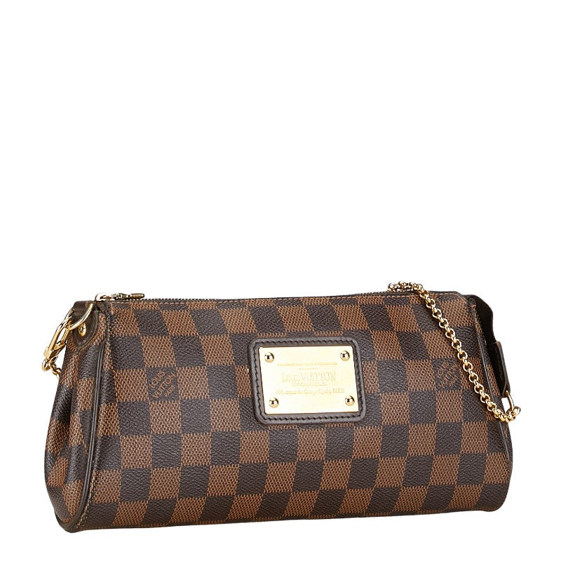 Louis Vuitton Damier Eva Chain Handbag Shoulder Bag N55213 Brown PVC Leather in Very Good Condition