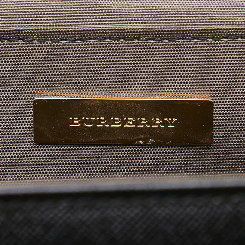 Burberry Nova Check Leather Handbag Black