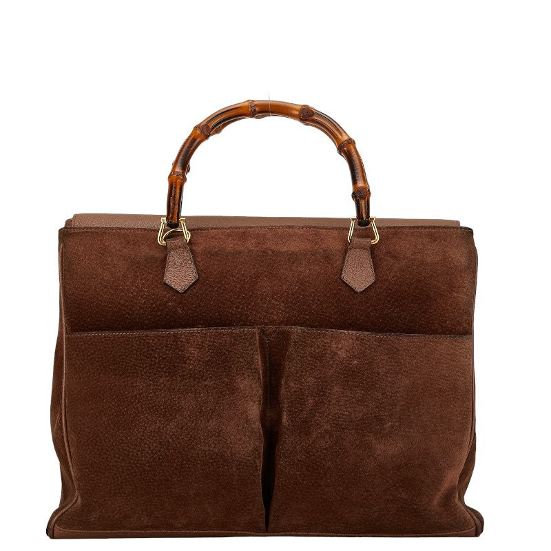 Gucci Suede Bamboo Handbag Suede Handbag 002 2855 in Good condition