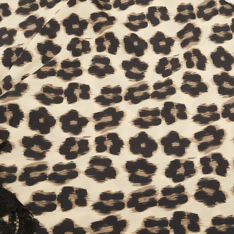 Valentino Nylon Leopard Top Beige Black