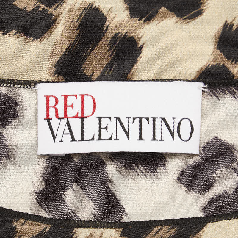 Valentino Nylon Leopard Top Beige Black