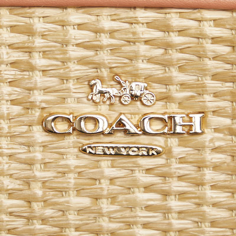 Coach Raffia Leather Logo Crossbody Bag