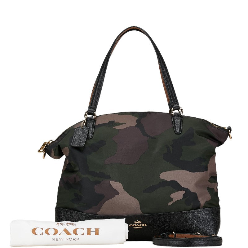 Coach Camouflage Nylon 2WAY Handbag F17777 in Very Good Condition