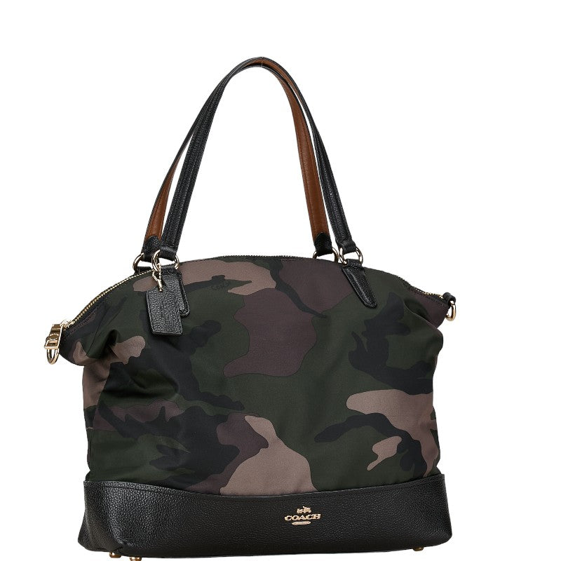 Coach Camouflage Nylon 2WAY Handbag F17777 in Very Good Condition