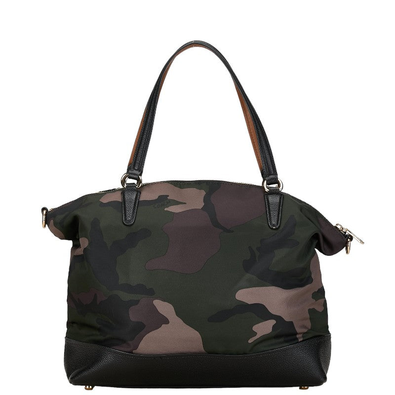 Coach Camouflage Nylon 2WAY Handbag F17777 in Very Good Condition