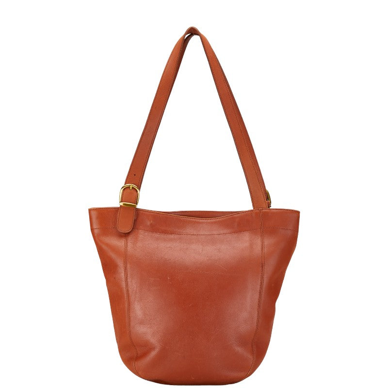 Coach Leather Tote Bag 101-11 Brown Gold