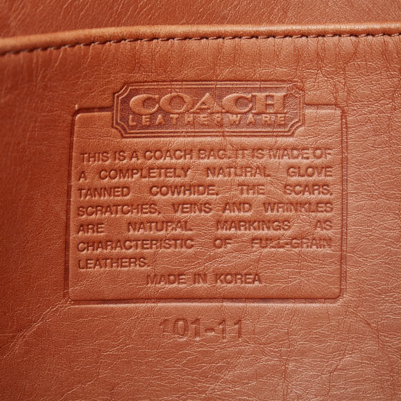 Coach Leather Tote Bag 101-11 Brown Gold