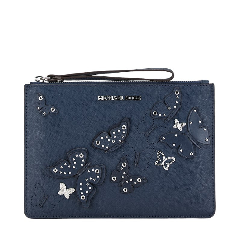 Michael Kors Leather Butterfly Logo Clutch Bag