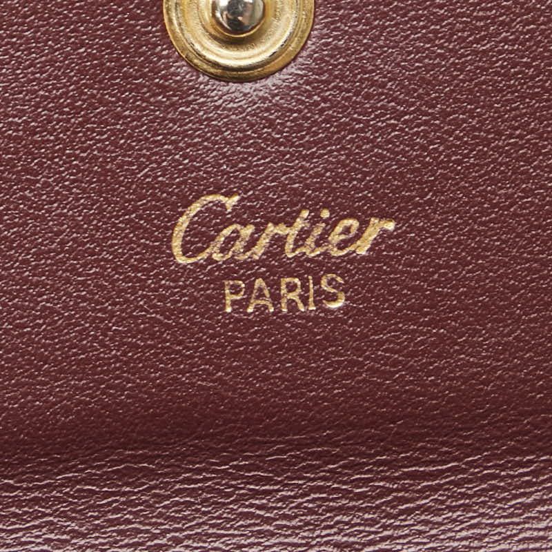 Cartier Must Line Leather Coin Case Wine Red in Very Good Condition