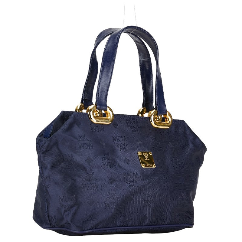 MCM Nylon Leather Logo Handbag Blue