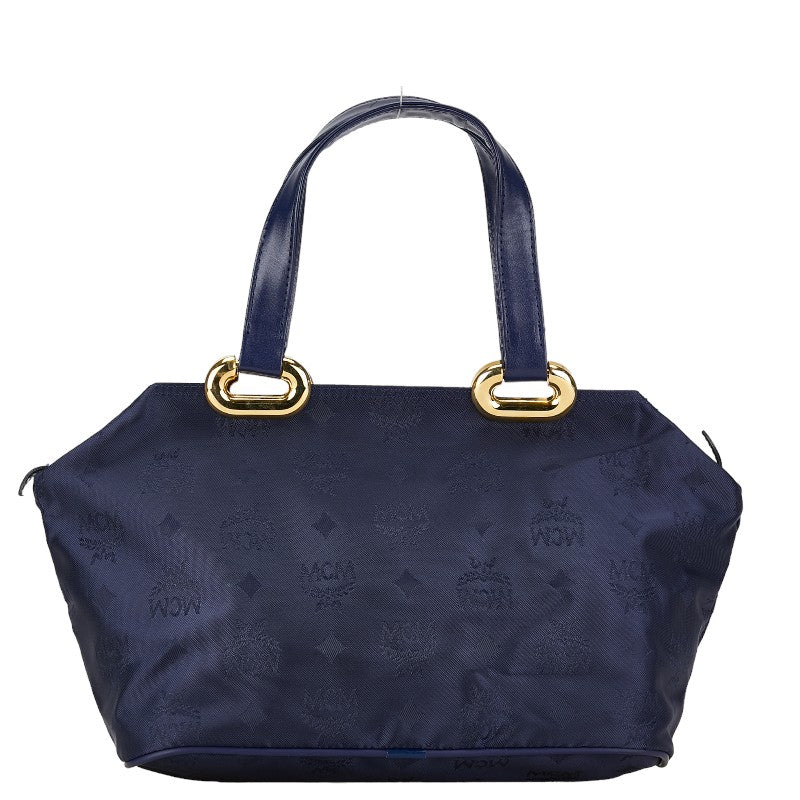 MCM Nylon Leather Logo Handbag Blue