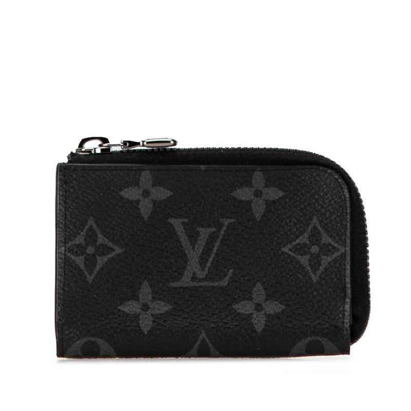 Louis Vuitton Monogram Eclipse Coin Case M63536 Black PVC Leather