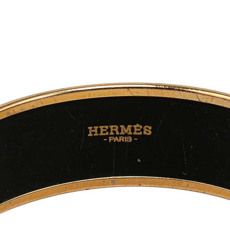 Hermes Enamel GM Brides de Gala Bangle Bracelet Pink Gold in Good Condition