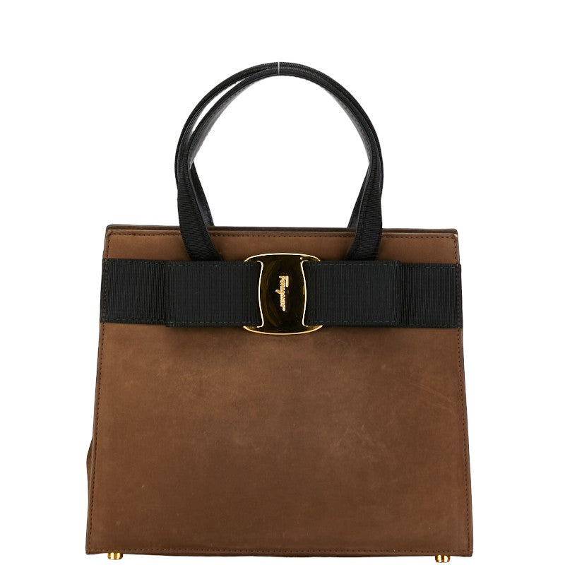 Salvatore Ferragamo Vara Ribbon Suede Handbag