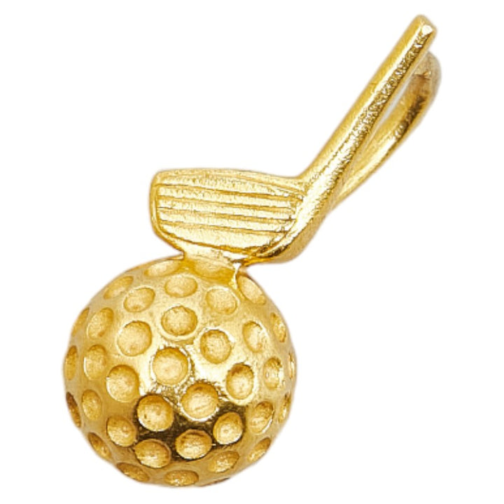 K24 Gold Golf Ball & Putter Pendant Top