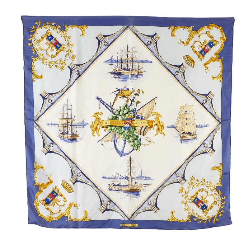 Hermes Silk Scarf Bordeaux Porte Oceane