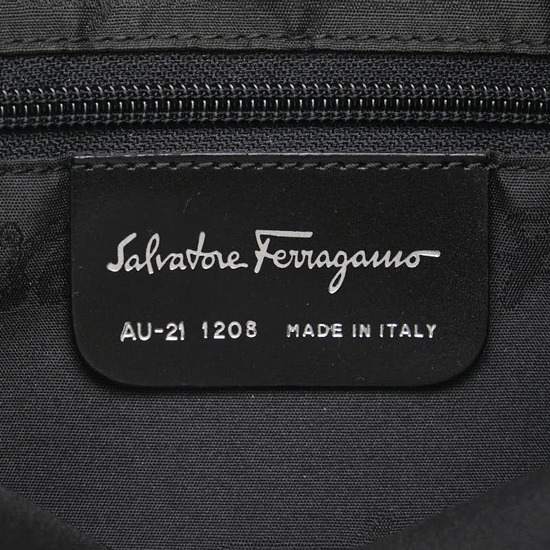 Salvatore Ferragamo Canvas Leather Logo Shoulder Bag