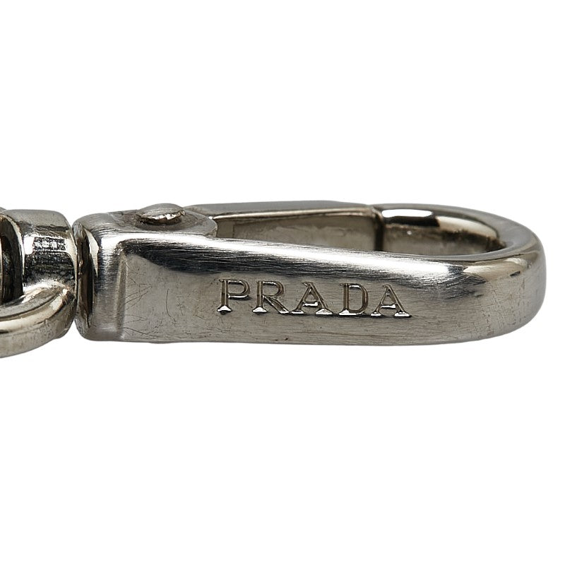 Prada Leather Saffiano Initial F Bijou Keychain Charm in Very Good Condition