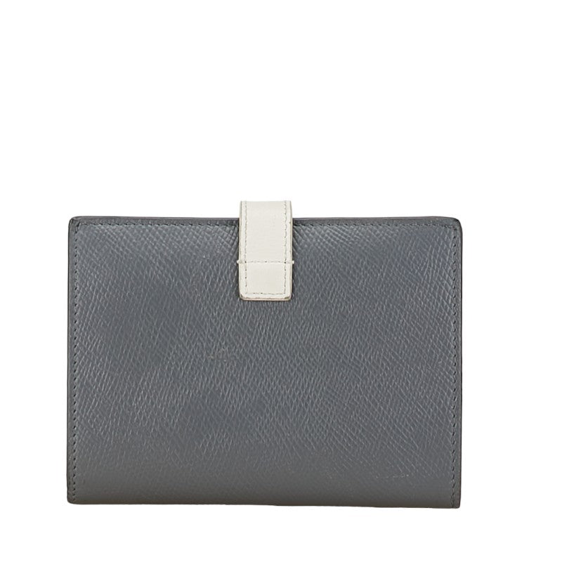 Celine Medium Strap Leather Wallet Gray White in Very Good Condition