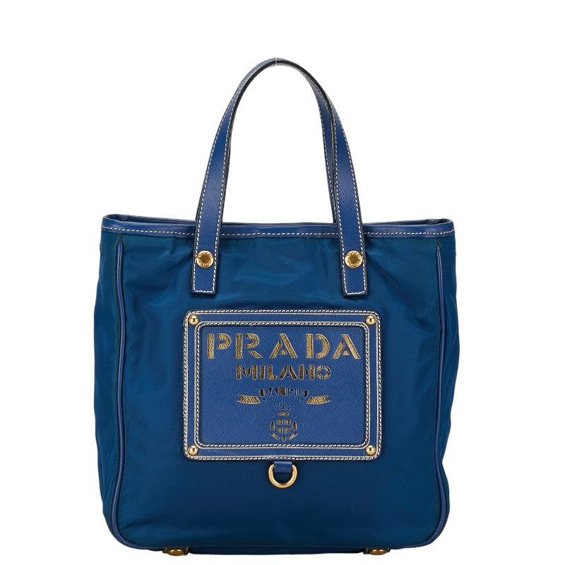 Prada Nylon Logo Tote Bag Canvas Tote Bag in Good condition