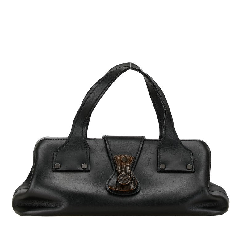 Gucci Leather Handbag Doctors Bag 105378 Black