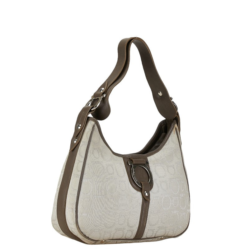 Salvatore Ferragamo Gancini Canvas Shoulder Bag Canvas Shoulder Bag AF-21 6843 in Good condition