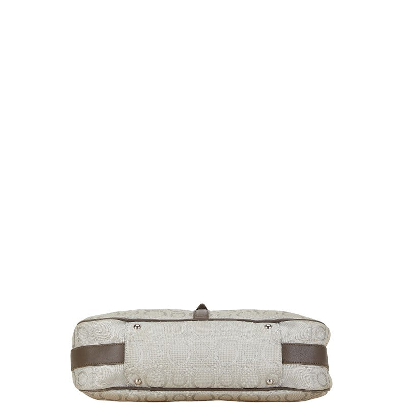 Salvatore Ferragamo Canvas Leather Gancini Shoulder Bag