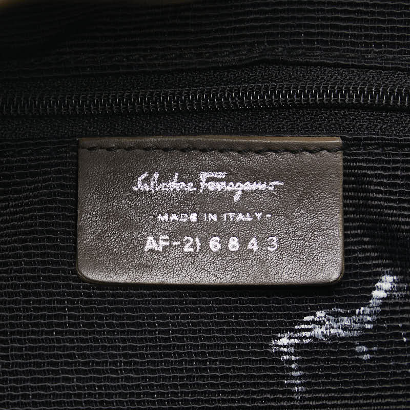 Salvatore Ferragamo Canvas Leather Gancini Shoulder Bag