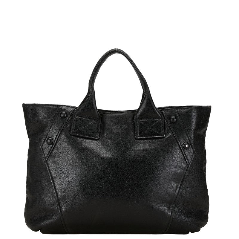 Salvatore Ferragamo Leather Gancini Handbag Tote Black