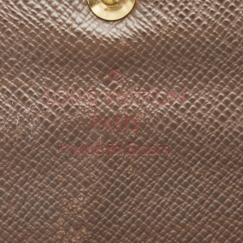 Louis Vuitton Damier Portefeuille Sarah Long Wallet N61734 Brown PVC Leather in Good Condition