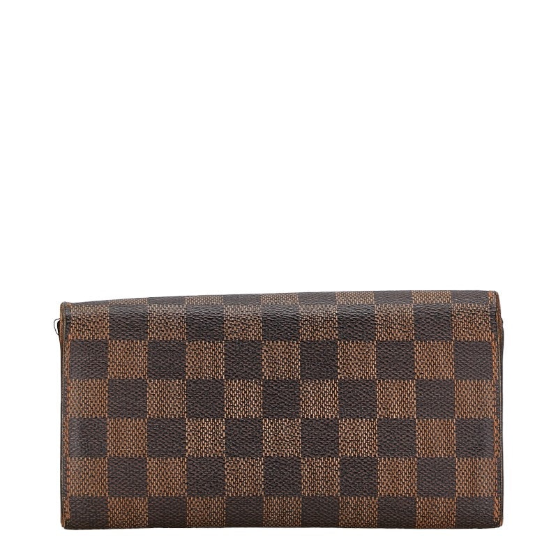 Louis Vuitton Damier Portefeuille Sarah Long Wallet N61734 Brown PVC Leather in Good Condition