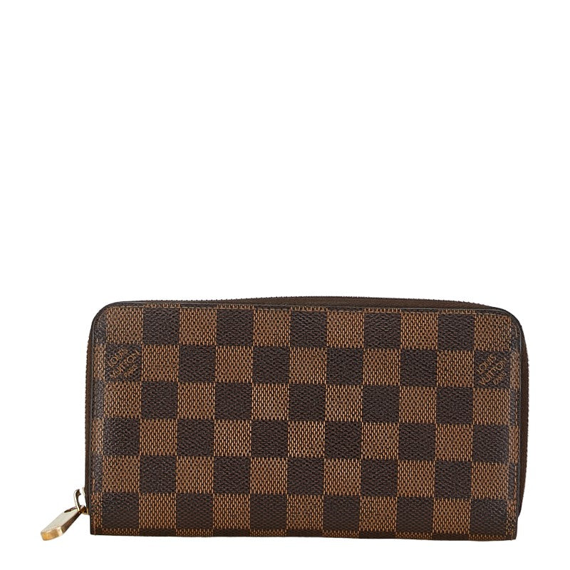 Louis Vuitton Damier Zippy Wallet Long Wallet N60015 Brown PVC Leather in Very Good Condition