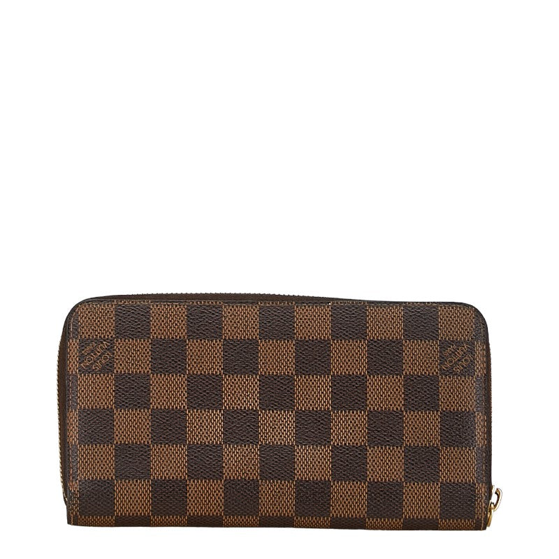 Louis Vuitton Damier Zippy Wallet Long Wallet N60015 Brown PVC Leather in Very Good Condition