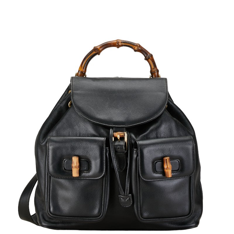 Gucci Bamboo Leather Backpack 003580016