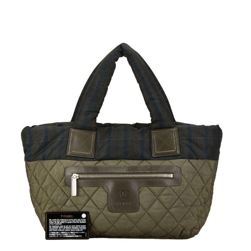 Chanel Nylon Coco Mark Cocoon Reversible Check Quilted Handbag in Very Good Condition